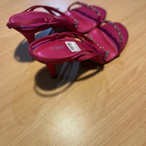 FIONI Pink Satin Heels with Jewels - Picture 5 of 16